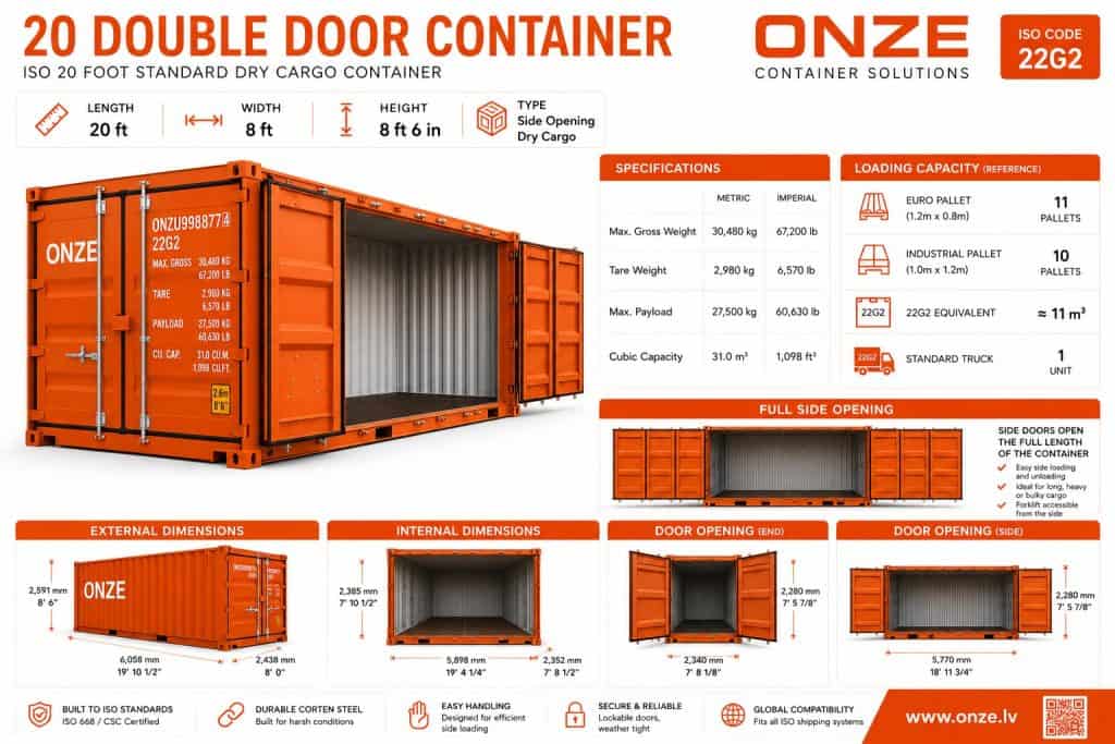 20-foot Open Side Container
