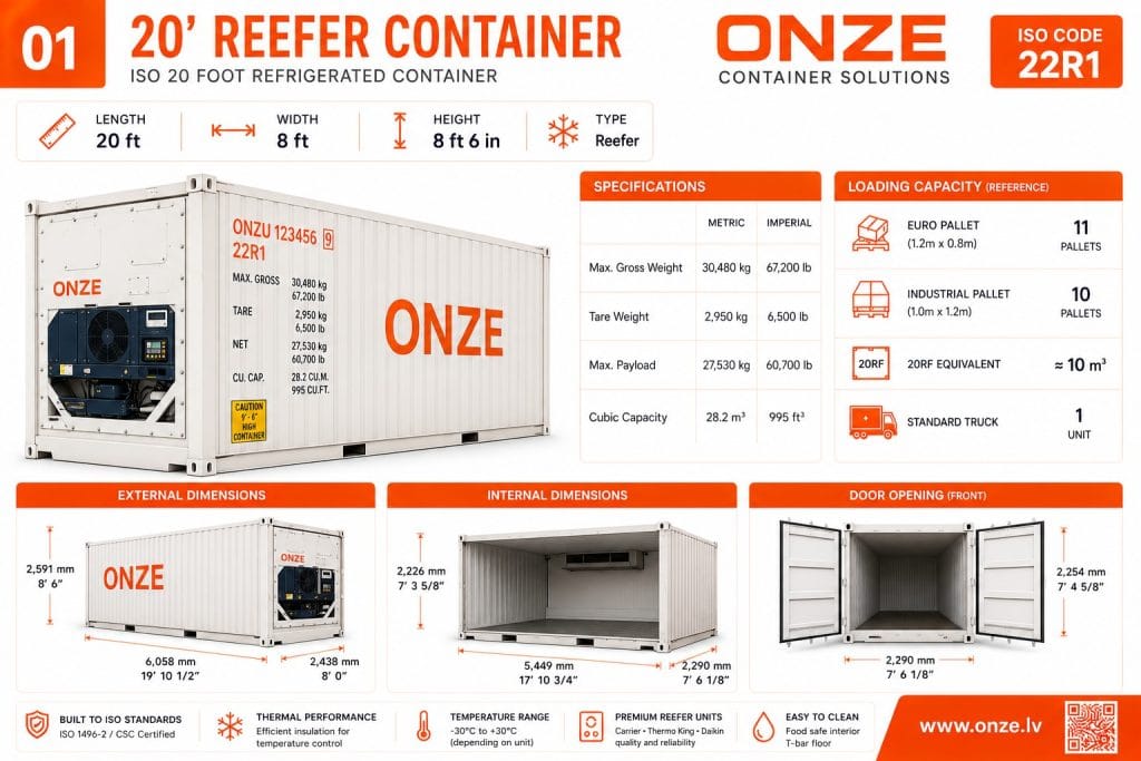20-foot refrigerated container