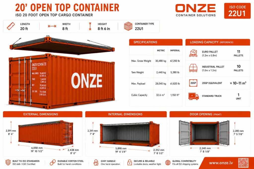 20-foot Hard Top Container removable steel roof