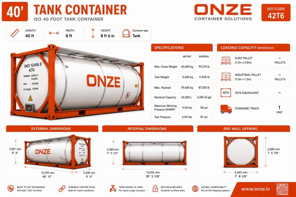 40-foot bulk liquid tank container