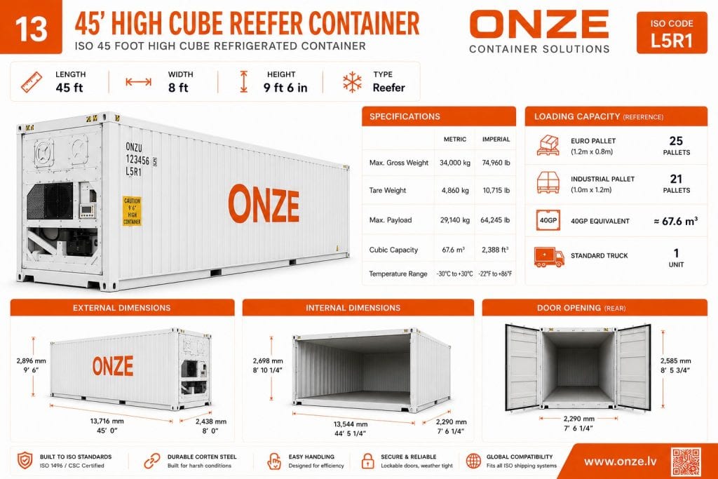 45-foot High Cube refrigerated container